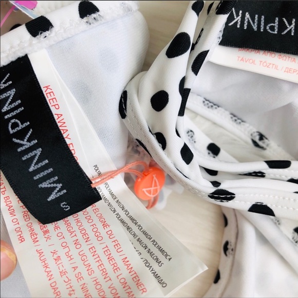 MINKPINK - black and white polka dot bathing suit - Picture 6 of 6